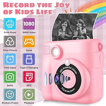 Amazon.com : Kids Camera Instant Print, Safe Toddler Camera